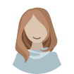 Illustration d'une femme aux longs cheveux bruns avec un visage souriant.